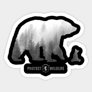 Protect Wildlife - Nature - Bear with Cub Silhouette Sticker